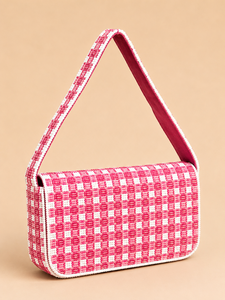 Handmade Modern Checkered Glass Beaded Lightweight Durable Clutch for Plaid Womens Fashion Handbag Custom OEM ODM - Product Image 3