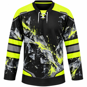 Maillot de hockey sur glace unisexe respirant grande taille, service OEM, quantité en stock, personnalisable pour équipe sportive, 100 % polyester - Product Image 5