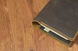 Luxury Rustic <b>Leather</b> <b>Notebook</b> Cover Case A5 Journal Sleeve Protection Smell Proof <b>Refillable</b> Holder Organizer for Writers - Product Image 6