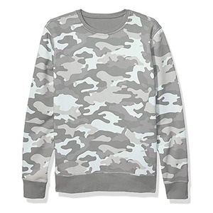 Men's Camouflage Crewneck Sweatshirt Regular Fit Knitted Cotton Pullover Casual Autumn Style Anti-Pilling 330g Custom Brand - Product Image 1