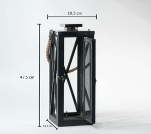 Farol de Madera Cuadrado Natural con Paneles de Vidrio, Portavelas Rústico Hecho a Mano para Decoración del Hogar, Navidad, Pascua, Bodas, Estilo Art Empire - Product Image 4