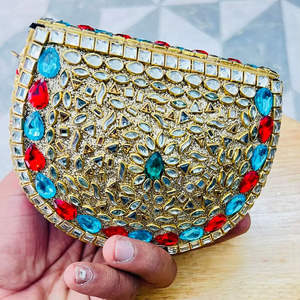 Bolso de mano de lujo de diseñador, hecho a mano, con diseño de mosaico, para noche, boda, regalo, con detalles metálicos, para mujer, estilo moderno. - Product Image 4