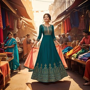 ชุด anarkali แบบดั้งเดิมของผู้หญิงที่สง่างามระบายอากาศได้ดีวิสคอสซาลวาร์กับ sharuwal สำหรับทุกโอกาส - Product Image 2