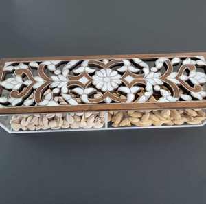 Acrylic Rectangular Premium Handmade Wooden Eid Gift Box with Floral Inlay <b>Ramadan</b> <b>Chocolate</b> Sweet Dry Fruit Dates Packaging use - Product Image 5