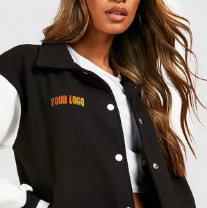 Ropa de Invierno para Mujer, Chaqueta Varsity Corta para Exteriores, 2026, Personaliza Tu Propio Diseño, Chaqueta Varsity Corta para Mujer OEM - Product Image 5