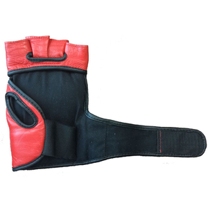Gants de boxe MMA en cuir rouge pour adultes, avec sangle de poignet réglable, antidérapants, équipement d'arts martiaux - Product Image 3