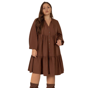 Vestido Midi de Algodón Estampado para Mujer, Uso Diario - Product Image 1