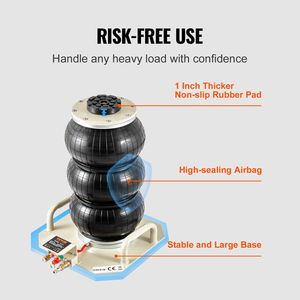 Martinetto Pneumatico a Tre Sacche da 3 Tonnellate/6600 Libbre, Sollevamento Rapido 3-5s, Altezza 17,7 Pollici/450 mm, Sei Tubi in Acciaio, per Auto - Product Image 6