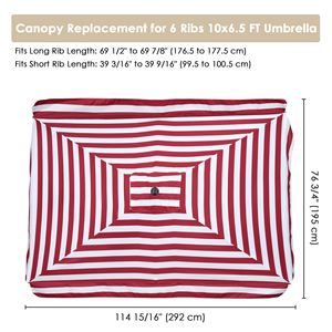 Copertura di ricambio per ombrelloni e basi da patio 9.8x6.5FT - Product Image 6