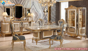 Modern Leather Tufted <b>6</b> Seater <b>Dining</b> Table <b>Set</b> American Style <b>Dining</b> Table With <b>Chairs</b> Luxury <b>6</b> Seater Leather Tufted <b>Dining</b> - Product Image 6