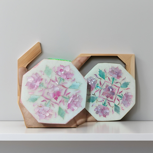 Boîtes cadeaux artistiques octogonales, design classique et étonnant, incrustation de marbre blanc, pierres précieuses faites à la main, nacre, coquillages marins, motif floral - Product Image 1