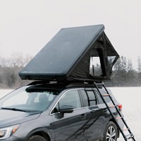 Tente de toit rigide toutes saisons avec couverture rigide résistante à la neige et grandes fenêtres latérales, tente de camping imperméable pour toit de voiture pour SUV