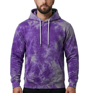 Sweat à capuche décontracté en molleton bouclette coupe classique, motif violet-gris, pour homme, 400 g/m², épais, délavé à l'acide, style vintage, idéal pour l'automne - Product Image 6