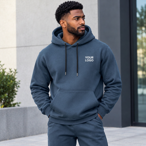 Sweat-shirt à capuche uni pour homme, pull-over à manches longues en tissu doux pour collections de vêtements décontractés internationaux - Product Image 2