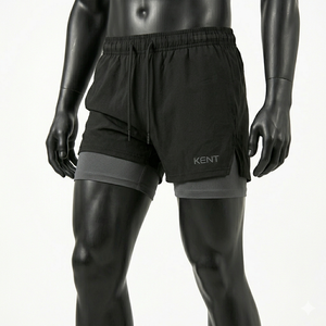 Private Label 2 in 1 Running Gym Workout <b>Shorts</b> Inner Compression Liner Men 100% Polyester Summer Custom Logo OEM ODM Wholesale - Product Image 2