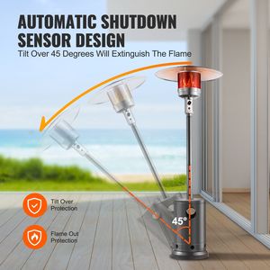 Riscaldatore a Propano da Esterno 50.000 BTU, Design Alto con Finitura Martellata, Bruciatore in Metallo con Ruote per Uso Esterno, Facile Installazione con Ombrellone - Product Image 5