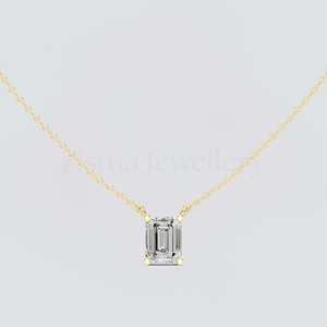 Collier en diamant de laboratoire certifié IGI 1 carat, argent 925, pendentif solitaire émeraude DE VVS2, fabricant, livraison DDP aux États-Unis - Product Image 1