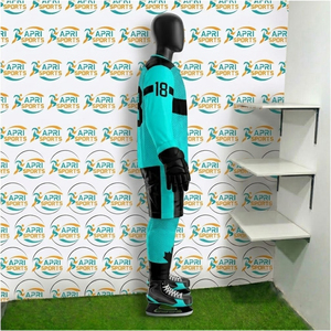 Nouveaux ensembles d'uniformes de hockey sur glace très demandés, 100 % polyester, logo personnalisé, écologiques, séchage rapide, respirants, service OEM, couleur personnalisée - Product Image 5