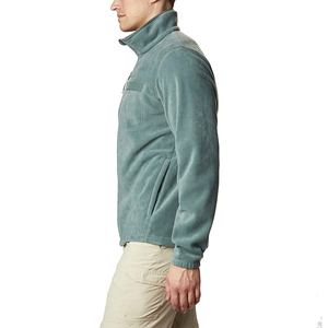 Chaqueta de Forro Polar con Cierre de Cremallera para Hombre, Color Sólido, Informal, para Invierno, Transpirable, Material de Poliéster, Corte Regular, Cuello Alto, con Bolsillos - Product Image 1