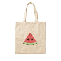Sac à bandoulière en toile de pastèque fraîche de dame à la mode élégante sac d'été décontracté en toile de coton imprimé fourre-tout juteux sur le thème des fruits