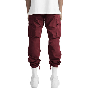 Pantalones Jogger Cargo Color Granate para Hombre, Pantalones Casuales Ligeros con Bolsillos Laterales y Dobladillo Elástico - Product Image 6