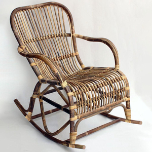 Silla reclinable de diseño cómodo para mamá, silla mecedora de ratán natural de la más alta calidad. - Product Image 1