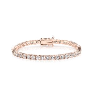 Bracelet tennis en diamant de laboratoire 6,9 carats, or rose, certifié IGI, coupe classique, bijoux fins élégants, cadeau de luxe pour mariage ou fête - Product Image 1
