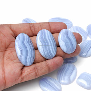 Vente en gros de cabochon en agate de dentelle bleue naturelle de différentes formes et tailles de pierres polies pour la fabrication de bijoux - Product Image 3