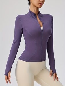 Womens Comfort Fit Yoga <b>Jacket</b> Lightweight Gym <b>Workout</b> Running Fitness <b>Jacket</b> Custom Logo OEM ODM Private Label Bulk Wholesale - Product Image 3