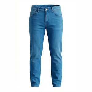 Jean en denim coupe droite slim délavé pour homme, en coton, style décontracté automne - Product Image 2