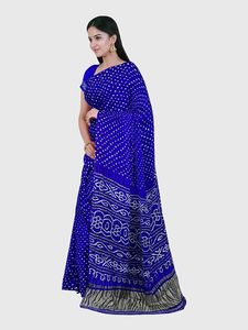 Pure Silk Indian Bandhani <b>Tissu</b> Pallu Saree - Product Image 2