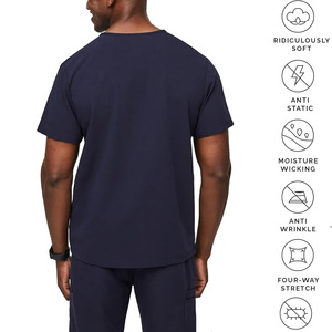 Mens Nursing Scrub <b>Tops</b> Custom Logo Medical Uniform Shirts Supplier Pakistan OEM Export Manufacturing Markets - Product Image 3