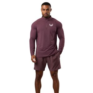 <b>Mens</b> Seamless Quarter Zip Athletic <b>Pullover</b> Long Sleeve Performance Training Top Breathable Gym Running Sports Activewear Shirt - Product Image 1