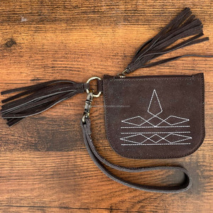 2024 nouveau Design Vintage botte point daim cuir fermeture éclair porte-monnaie grande capacité pleine fleur véritable cuir de vache porte-monnaie - Product Image 3