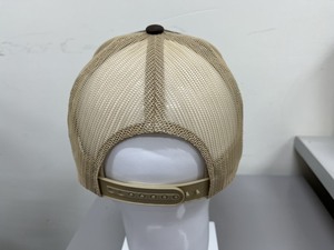 Casquette de camionneur en maille marron/kaki avec patch logo brodé, 6 panneaux, réglable, unisexe, décontractée - Product Image 3