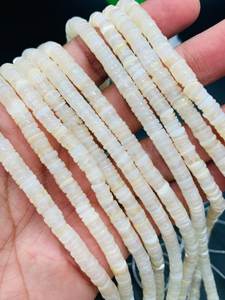Perles Heishi en nacre blanche, taille 6 mm, longueur 40 cm, qualité AAA, nacre blanche naturelle pour la fabrication de bijoux - Product Image 5