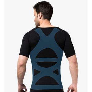 2025 T-shirt homme sans couture Compression col en V manches courtes maillot de corps Shapewear - Product Image 2