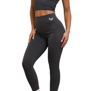 Legging sculptant taille haute noir anthracite pour femme – Pantalon de fitness extensible pour l'entraînement et le sport - Product Image 2