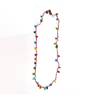 Natural Crochet Glass Bead Women's Colorful Beaded <b>Necklace</b> Trendy <b>Statement</b> Jewelry for Casual Wear Wholesale Factory Price - Product Image 3