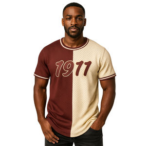 Vente en gros de maillots de baseball KAP demi-demi-entièrement en maille 100% polyester, t-shirts de fraternité avec logos brodés - Product Image 1