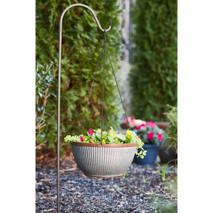 Factory Wholesale Rustic <b>Large</b> Galvanized Iron Hanging <b>Basket</b> Planter Chains Outdoor Garden Home Use American Style - Product Image 2