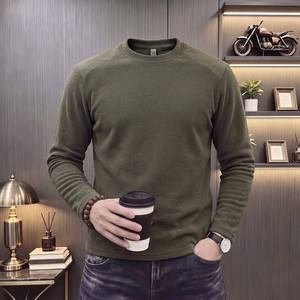 T-shirt à manches longues col rond en coton gaufré respirant 100 % coton de haute qualité, style américain, tendance, ample, décontracté, mode urbaine - Product Image 4