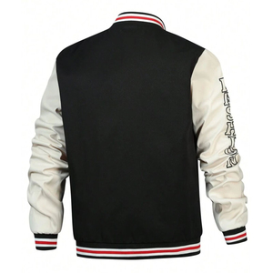 Veste de baseball en cuir véritable pour homme avec broderie chenille personnalisée, veste décontractée tissée pour l'hiver - Product Image 6