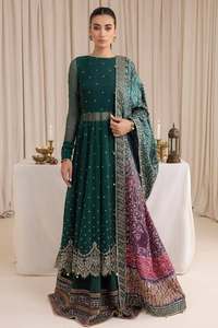New High Quality Breathable Stretchable Ankle-Length Pakistani Salwar Kameez Lawn Women's Embroidery Party <b>Wedding</b> Wear Dress - Product Image 6
