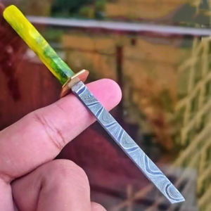 Cuchillo de Chef Personalizado Hecho a Mano Burraq DIY OEM, Cuchillo de Cocina en Miniatura de Acero de Damasco, 1 Hoja, Mango Hermoso, Regalo - Product Image 6