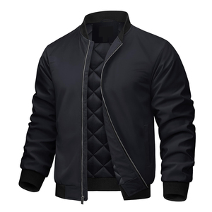 Winter Casual Windproof Stylish Everyday Outerwear Bomber Jacket For <b>Boys</b> Solid Color Men Bomber Winter Jackets - Product Image 1