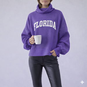 Sweat-shirt oversize à col montant pour femme, confortable, style décontracté pour l'hiver - Product Image 5