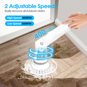 Spinning elettrico Scrubber Set Cordless spazzola telescopica ricaricabile per bagno vasca piastrelle pavimento 6 teste sostituibili 2 - Product Image 2