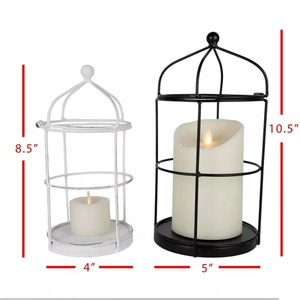 Modern <b>Metal</b> <b>Candle</b> Stand <b>Holder</b> <b>Black</b> and White Steel Frame Decorative Home Lighting Fixture for Indoor Use - Product Image 3