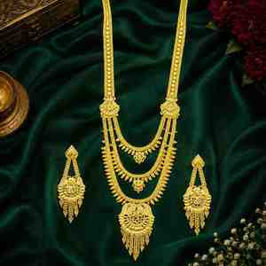 Joyería Turca de Moda al por Mayor, Chapada en Oro de 14K, 18K y 24K, Diseño Floral Tradicional, Collares Largos Rani Haar - Product Image 1